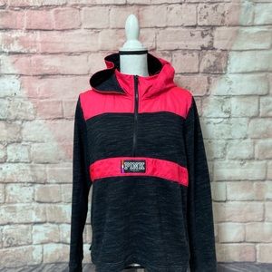 Victorias Secret Pink Color Block Pullover Hoodie Size Large